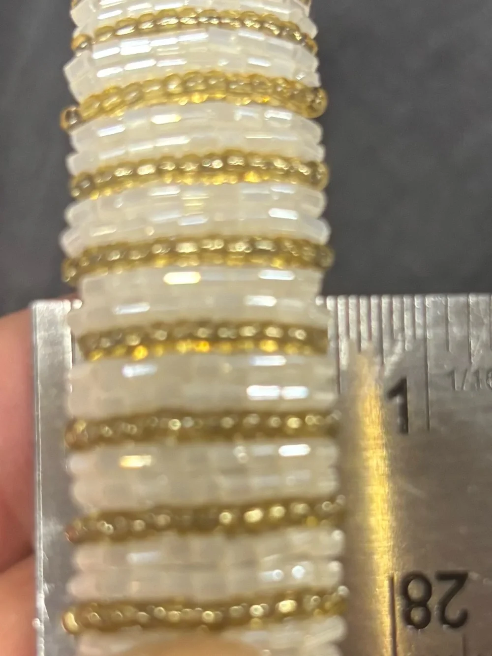 Padded Beaded Headband — Cream/Gold